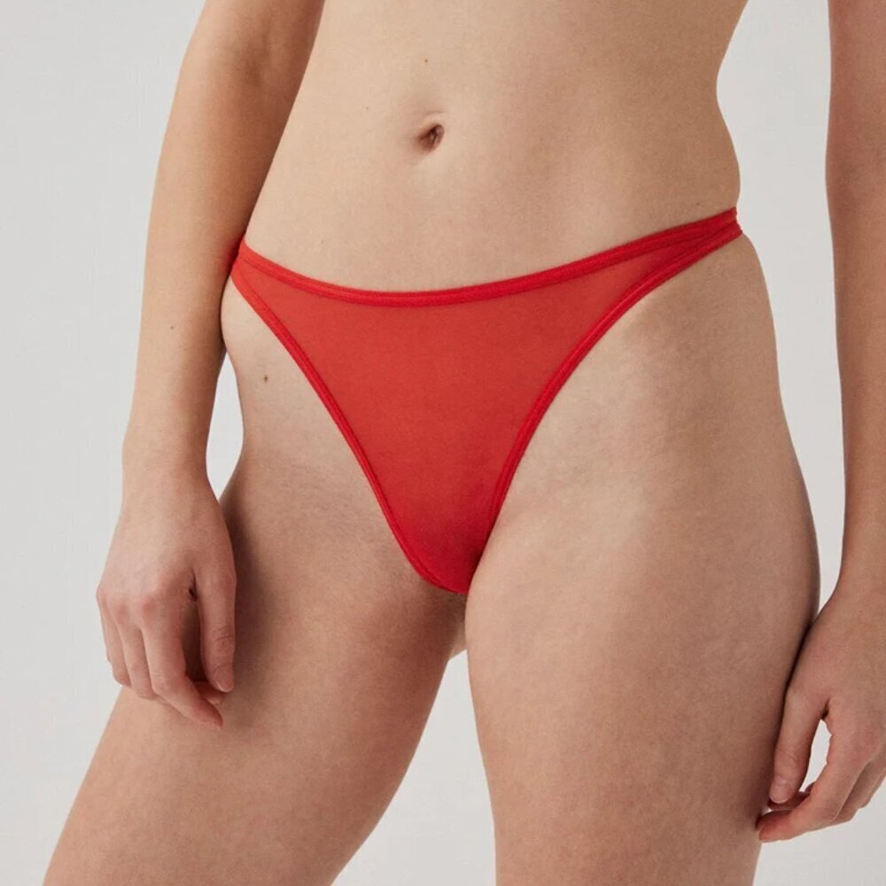 NWT UO Out From Under Mesh Red Thong Panty